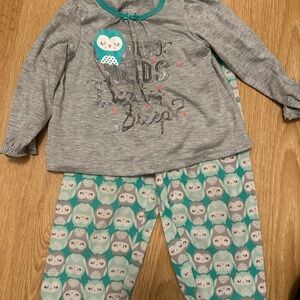 Carter's Gray and Teal Owl Pajama Set